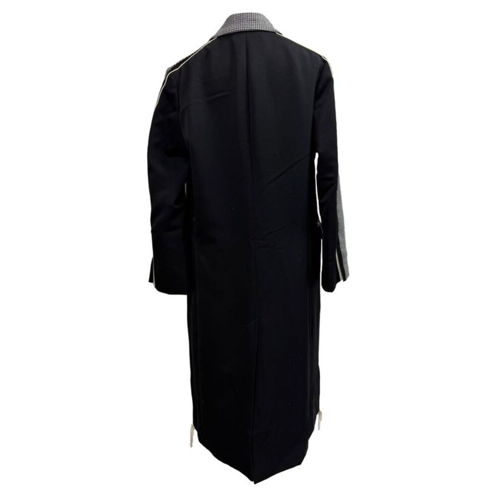 Stella Mccartney Chana Houndstooth-Print Coat in Black and White Wool - Picture 3 of 5